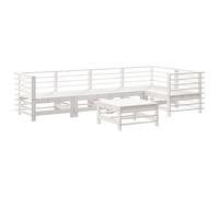 vidaXL Juego de muebles de jardín 6 piezas madera maciza pino blanco