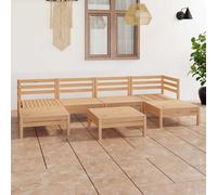 vidaXL Juego de muebles de jardín 7 piezas madera maciza de pino