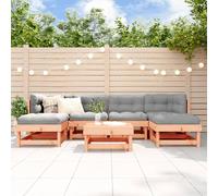vidaXL Juego de muebles de jardín 7 pzas madera maciza abeto Douglas