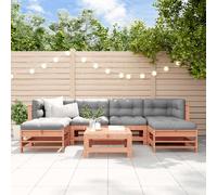 vidaXL Juego de muebles de jardín 7 pzas madera maciza abeto Douglas
