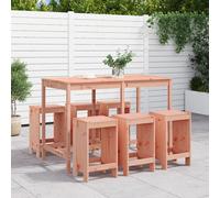vidaXL Juego de muebles de jardín 7 pzas madera maciza abeto Douglas