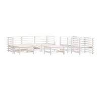vidaXL Juego de muebles de jardín 7 pzas madera maciza de pino blanco
