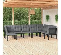 vidaXL Juego de muebles de jardín 8 pzas ratán sintético negro y gris