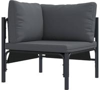 vidaXL: Juego de muebles de jardín con cojines, color gris antracita, 80 x 80 x 71 cm, acero