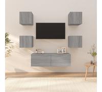 vidaXL Juego de muebles de pared para TV contrachapado gris Sonoma