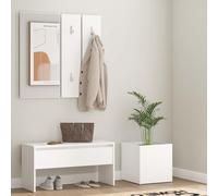 vidaXL Juego de muebles de recibidor madera contrachapada blanco