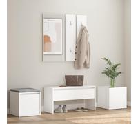 vidaXL Juego de muebles de recibidor madera contrachapada blanco