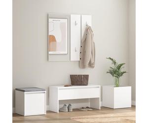 vidaXL Juego de muebles de recibidor madera contrachapada blanco