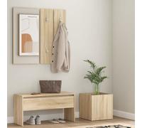 vidaXL Juego de muebles de recibidor madera contrachapada roble Sonoma