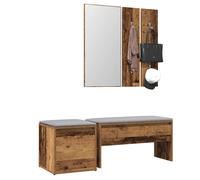 vidaXL Juego de muebles de recibidor madera ingeniería en color Madera antigua/Roble artisan/Roble Sonoma y más | almacenamiento funcional diseño moderno para baño dormitorio sala
