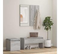 vidaXL Juego de muebles de recibidor madera ingeniería en color Madera antigua/Roble artisan/Roble Sonoma y más | almacenamiento funcional diseño moderno para baño dormitorio sala