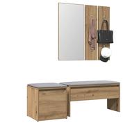 vidaXL Juego de muebles de recibidor Artisan – Roble artesanal, 3 piezas, madera contrachapada