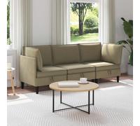 vidaXL Juego de muebles de salón 3 uds. Tela Multicolor Caqui