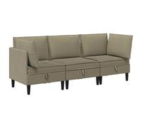 vidaXL Juego de muebles de salón 3 uds. Tela Multicolor Caqui