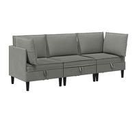 vidaXL Juego de muebles de salón 3 uds. Tela Multicolor Gris oscuro