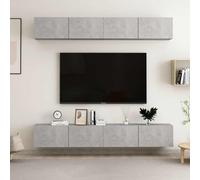 vidaXL Juego de muebles de salón 4 piezas gris hormigón 100x30x30 cm