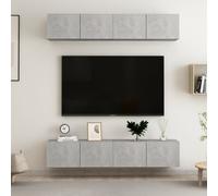 vidaXL Juego de muebles de salón 4 piezas gris hormigón 80x30x30 cm