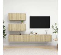 vidaXL Juego de muebles de salón 4 piezas 100x30x30 cm, Mueble de Salon, Mueble TV, Mueble TV salon, Mesa de TV, Mueble tele