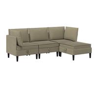 vidaXL Juego de muebles de salón 4 uds. Tela Multicolor Caqui
