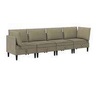 vidaXL Juego de muebles de salón 4 uds. Tela Multicolor Caqui