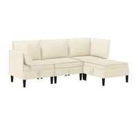 vidaXL Juego de muebles de salón 4 uds. Tela Multicolor Crema