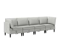 vidaXL Juego de muebles de salón 4 uds. Tela Multicolor Gris claro