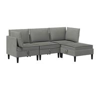 vidaXL Juego de muebles de salón 4 uds. Tela Multicolor Gris oscuro