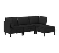 vidaXL Juego de muebles de salón 4 uds. Tela Multicolor Negro