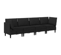 vidaXL Juego de muebles de salón 4 uds. Tela Multicolor Negro