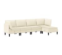 vidaXL Juego de muebles de salón 5 uds. Tela Multicolor Crema