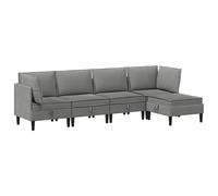 vidaXL Juego de muebles de salón 5 uds. Tela Multicolor Gris oscuro