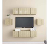 vidaXL Set muebles de salón TV 6 piezas madera ingeniería 60x30x30 cm, Mueble de Salon, Mueble TV, Mueble TV salon, Mesa de TV, Mueble tele