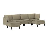 vidaXL Juego de muebles de salón 6 uds. Tela Multicolor Caqui