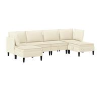 vidaXL Juego de muebles de salón 6 uds. Tela Multicolor Crema