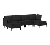vidaXL Juego de muebles de salón 6 uds. Tela Multicolor Negro