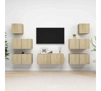 vidaXL Juego de muebles de salón 7 piezas roble Sonoma