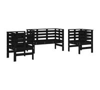 vidaXL Juego de muebles jardín 3 pzas madera maciza en color Pino marrón miel/Douglas natural/Pino natural y más | almacenamiento funcional diseño moderno para baño dormitorio sala