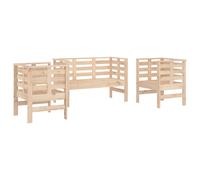 vidaXL Juego de muebles jardín 3 pzas madera maciza en color Pino marrón miel/Douglas natural/Pino natural y más | almacenamiento funcional diseño moderno para baño dormitorio sala