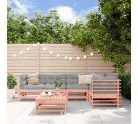 vidaXL Juego de muebles jardín 6 pzas y cojines madera abeto Douglas