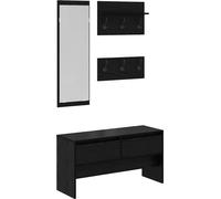vidaXL Juego de muebles para pasillo, 4 piezas, color , aspecto roble, 90 x 31 x 46,5 cm