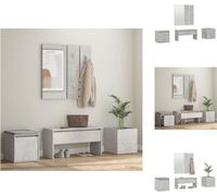 vidaXL Juego de muebles para recibidor en color gris cemento, fabricados en material de madera: armarios