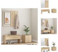 vidaXL Juego de muebles para recibidor en estilo Sonoma, fabricado en material de imitación madera - Armarios