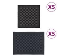 vidaXL Juego de paños 10 unidades algodón negro y gris