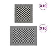 vidaXL Juego de paños 20 unidades algodón negro y blanco