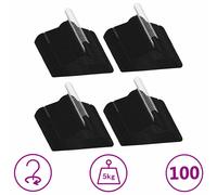 vidaXL Juego de perchas ropa 100 uds antideslizantes terciopelo negro