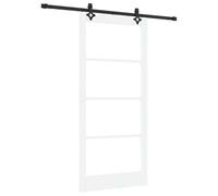 vidaXL Juego de Puerta Corredera Orkdal - Madera sólida blanca y cristal, 93x202 cm, con herrajes