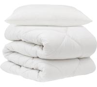 vidaXL: Juego de sábanas con fundas de almohada, 2 unidades, color blanco, microfibra