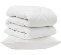vidaXL: Juego de sábanas con fundas de almohada, 2 unidades, color blanco, microfibra
