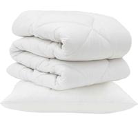 vidaXL: Juego de sábanas con fundas de almohada, 2 unidades, color blanco, microfibra
