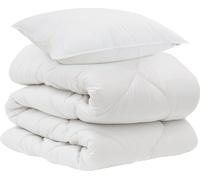 vidaXL: Juego de sábanas con fundas de almohada, 2 unidades, color blanco, microfibra